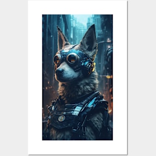 Cyborg Dog Portrait Posters and Art